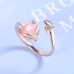 Adjustable Fox Ring in Rose Gold