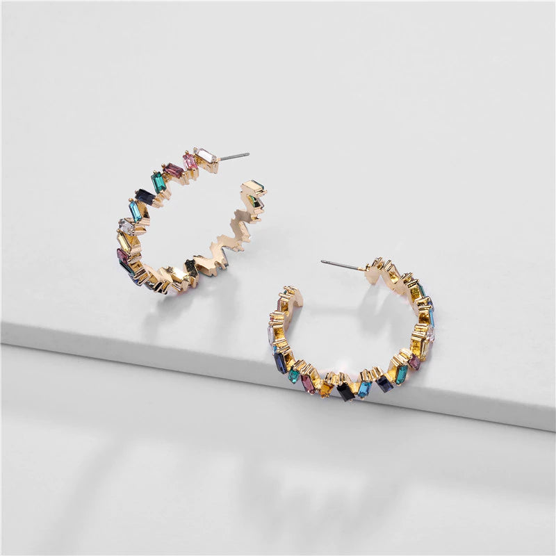 Colorful Crystal Hoop Earring