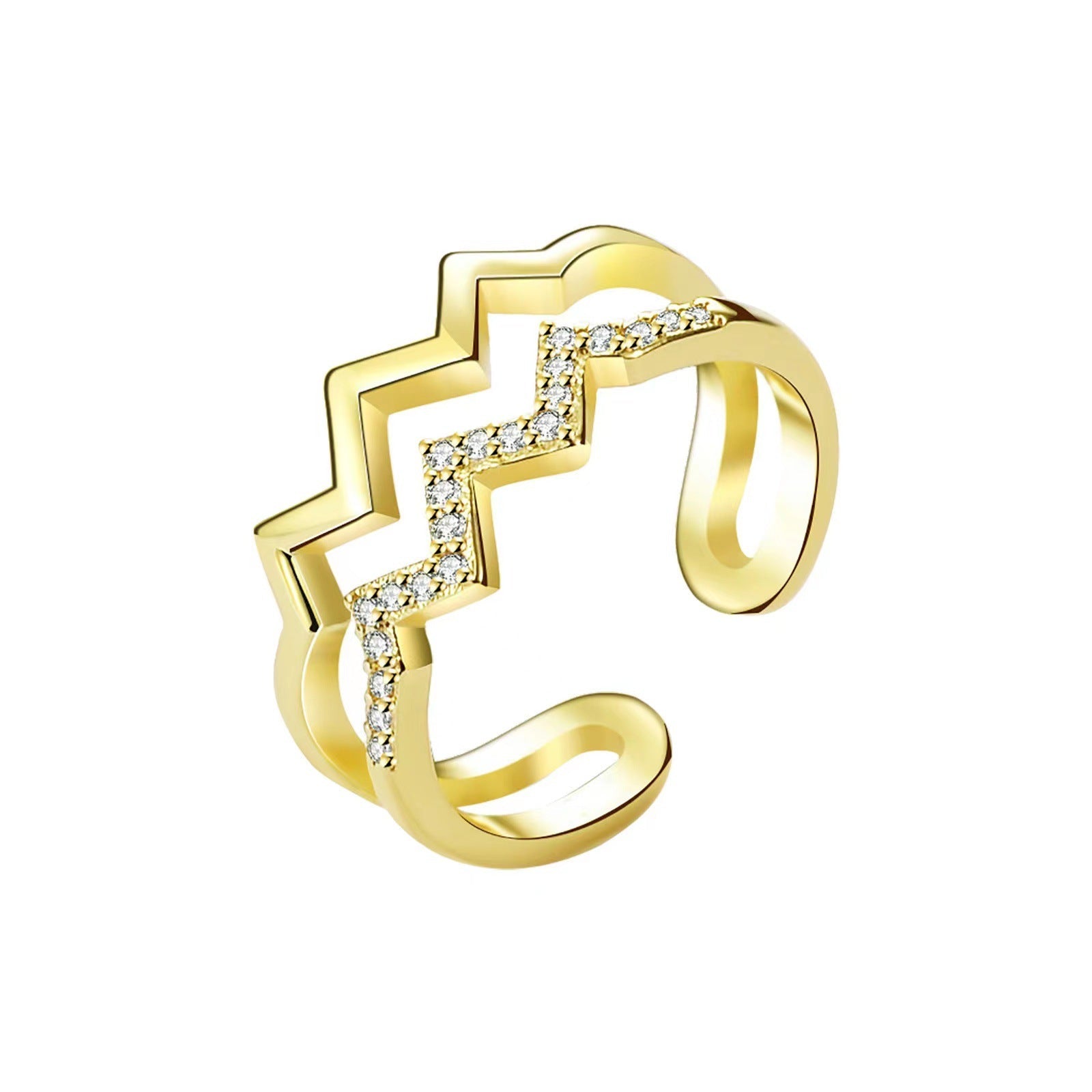 Adjustable Double Wave Ring