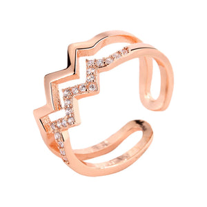 Adjustable Double Wave Ring