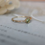 Adjustable Green Crystal Ring in Gold