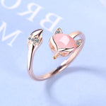 Adjustable Fox Ring in Rose Gold