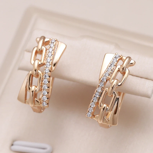 Elegant Earrings with Gold Chains