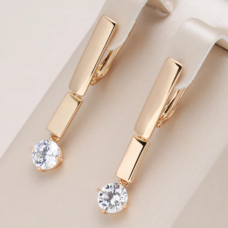 Classic Zirconia Gold Earrings