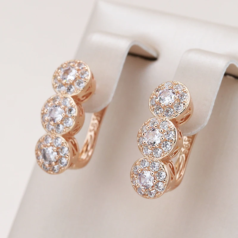 Earrings with Brilliant Zirconium in Gold