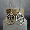 Vintage Circle Silver Earrings