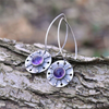 Vintage Rounded Purple Cyrstal Earrings