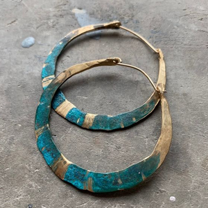 Vintage Blue Golden Hoop