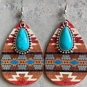 Vintage Turquoise Stone Mandala Drop